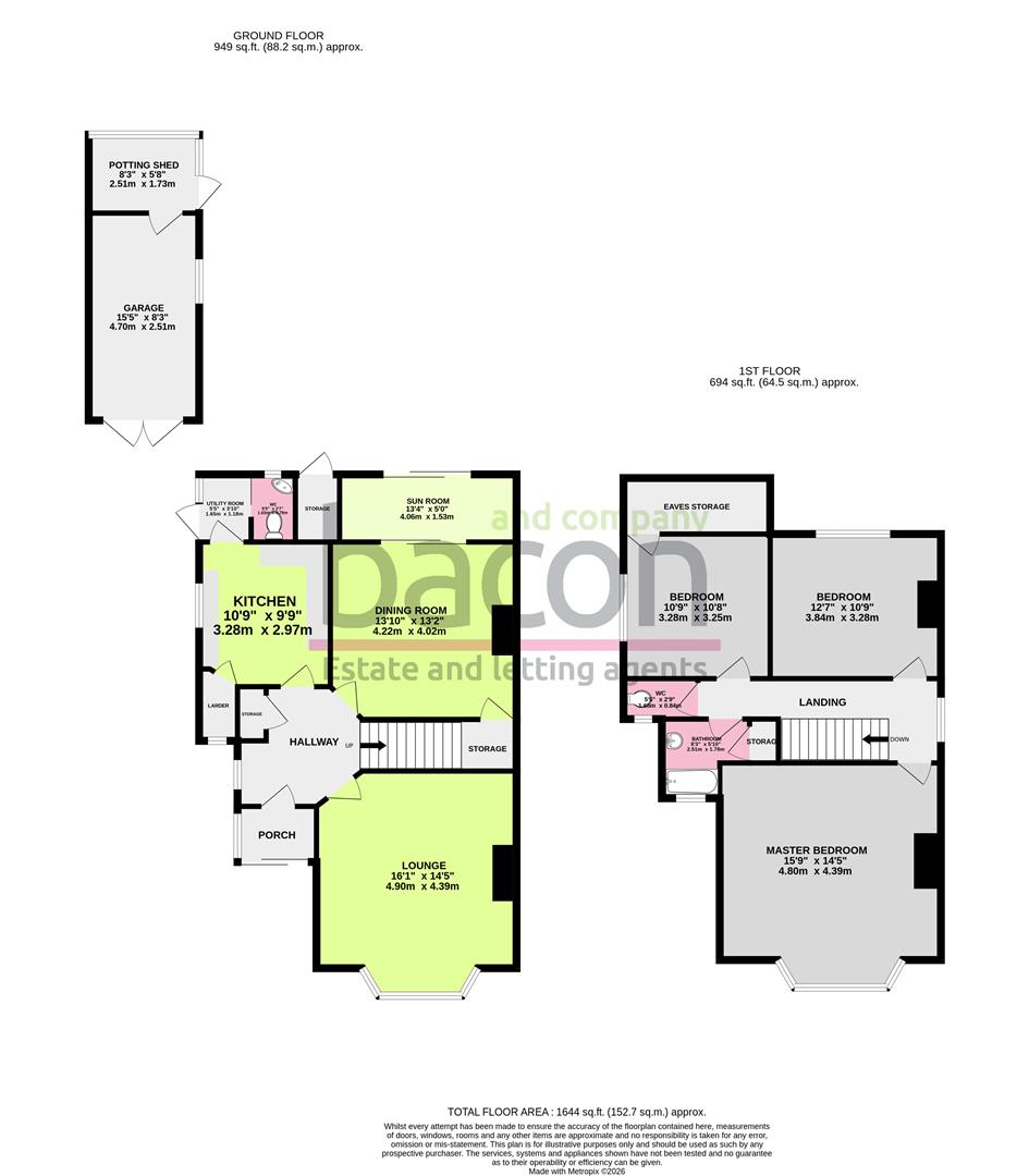 Floor Plan | House - Detached | Bulkington Avenue, Broadwater, Worthing, West Sussex, BN14 7JA | For Sale